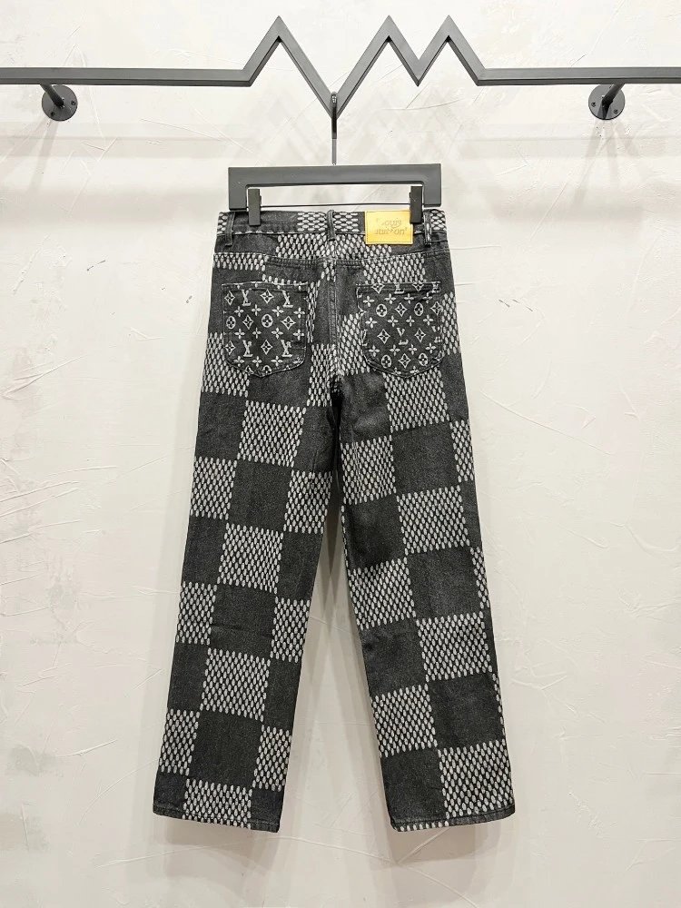 Design Pixelated Geometric Pattern Denim Jacket Outerwear - 19