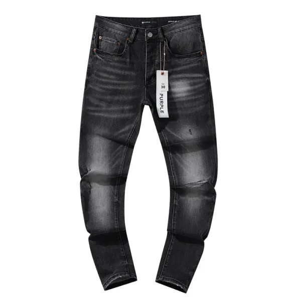 Design Distressed Paint-Splatter Black Jeans - 9