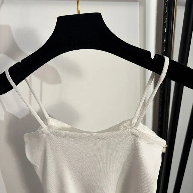 Unbranded Knitwear Rhinestone-Trim Spaghetti-Strap Knit Camisole product detail image 6