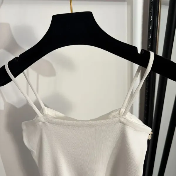 Prada Embellished Knit Camisole White Vest Top - 7