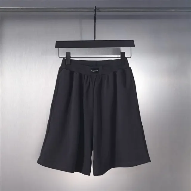 Balenciaga Shorts Layered elastic-waist with plaid waistband product detail image 11
