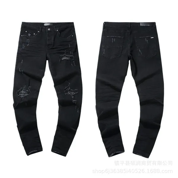 Design Distressed Ripped Light Wash Jeans - 8