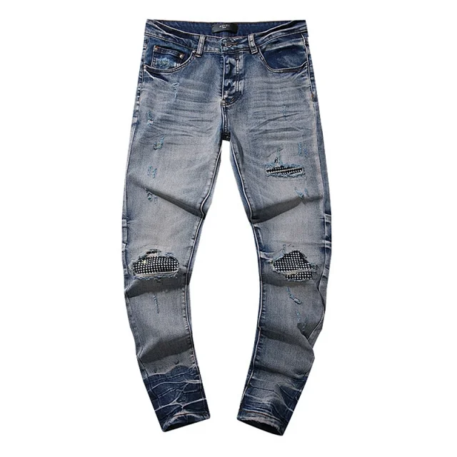 Amiri Jeans Distressed patchwork slim-fit product detail image 25