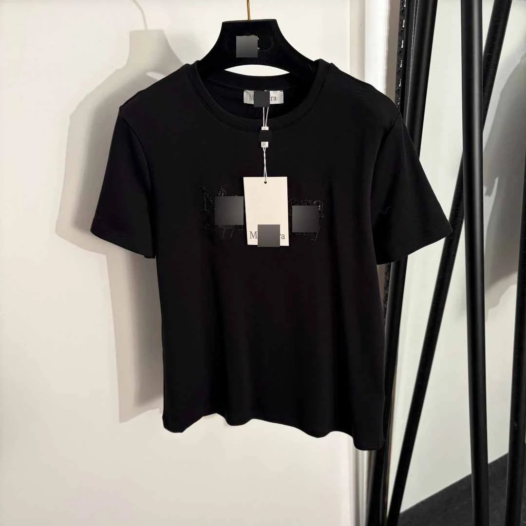 Max Mara T-Shirts Embroidered logo crew-neck short-sleeve T-shirt image 2