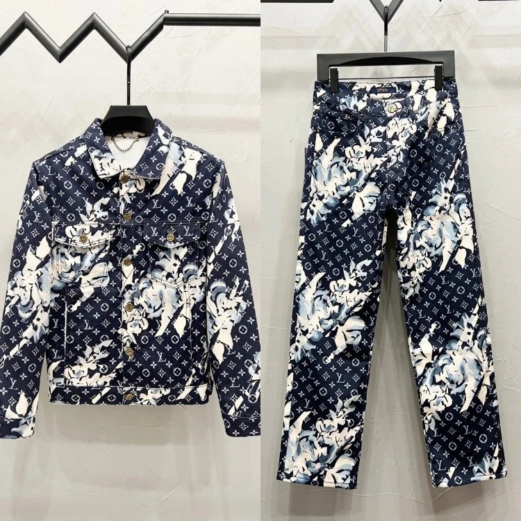 Louis Vuitton Matching Sets Monogram Denim Jacket and Jeans Set image 5