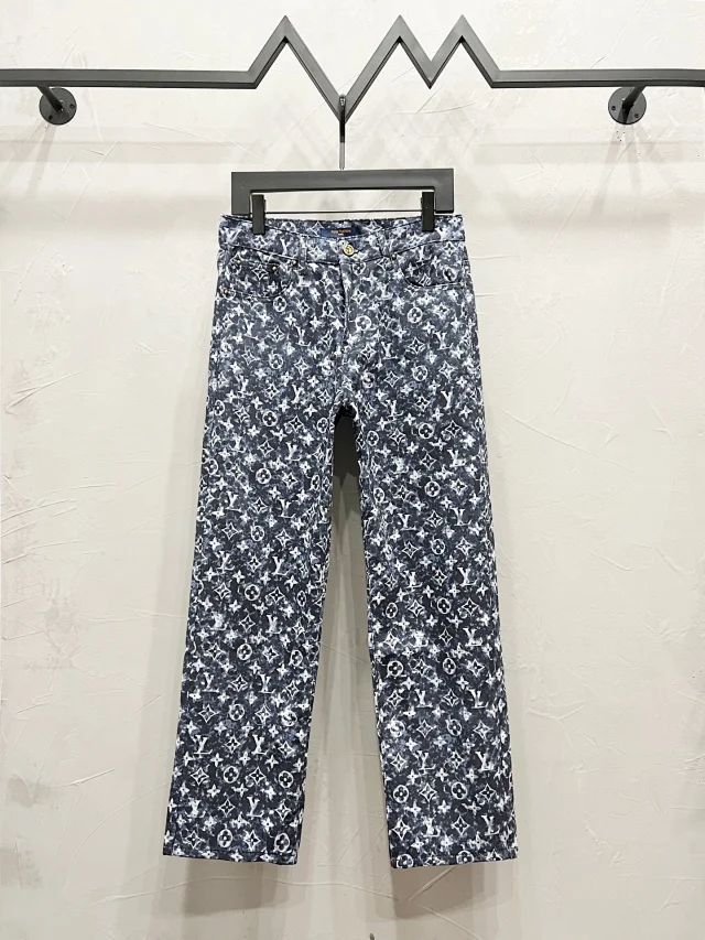 Unbranded Jeans Distressed monogram-pattern denim product detail image 33