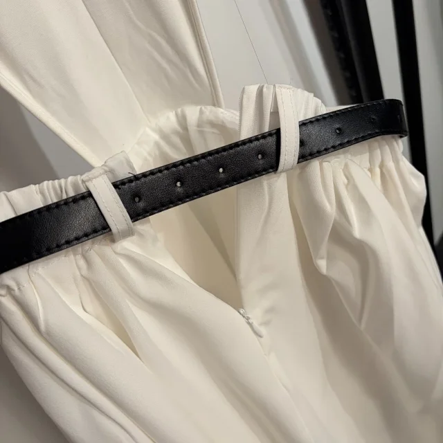 Unbranded Jumpsuits Sleeveless belted wide-leg jumpsuit with flap pockets product detail image 8