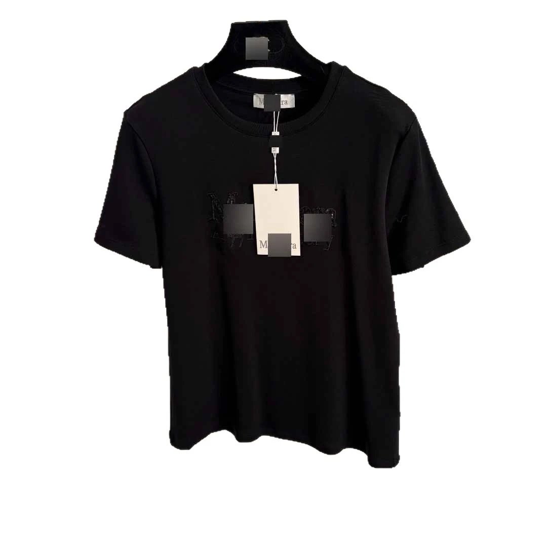 Max Mara T-Shirts Embroidered logo crew-neck short-sleeve T-shirt image 5