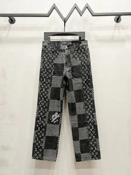 Design Pixelated Geometric Pattern Denim Jacket Outerwear - 18