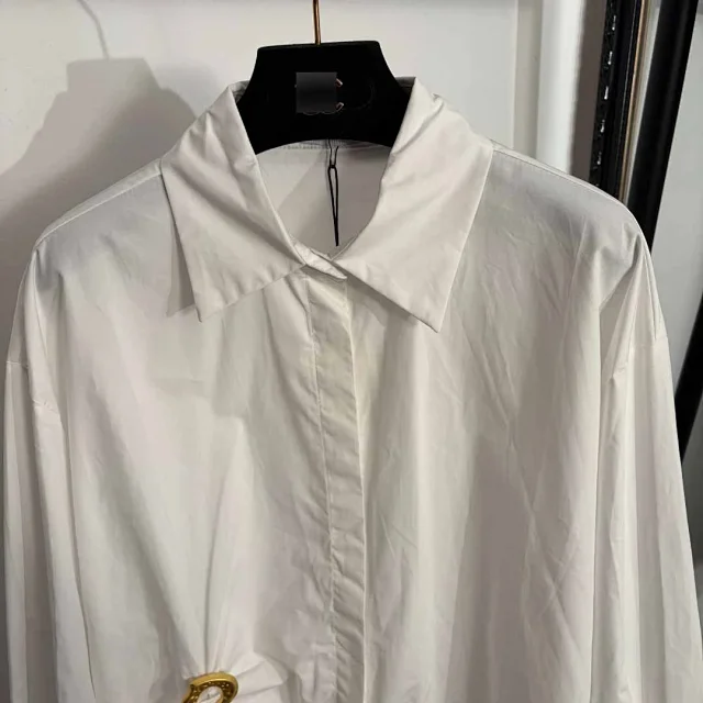 Unbranded Shirts Long-Sleeve Collared Shirt with Metal Keyhole Pin product detail image 4