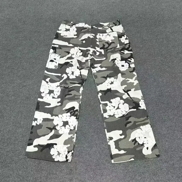 Design Camo Floral Print Cargo Pants Multicolor - 11