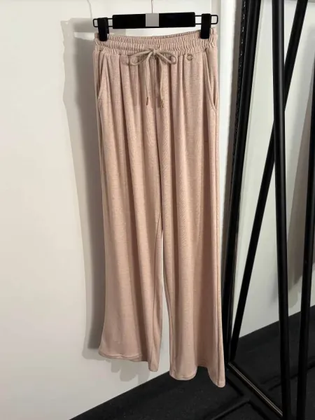 Design Half-Zip Mock Neck Short Sleeve Top and Drawstring Waist Wide-Leg Pants Set Gray - 7