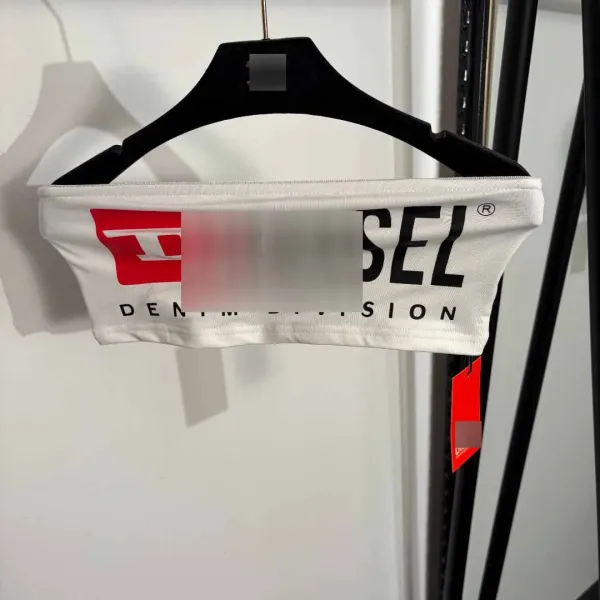 Diesel Denim Division Black Red Logo Bandeau Top and Brief Set Underwear - 5