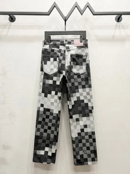 Design Pixelated Geometric Pattern Denim Jacket Outerwear - 27