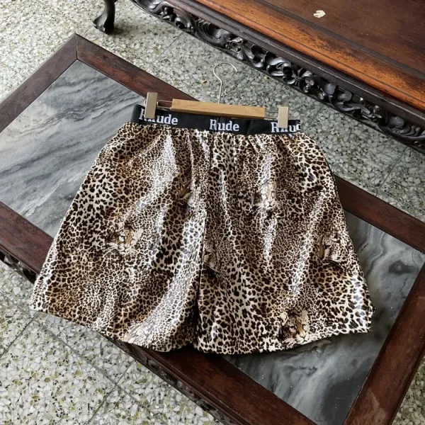 Rhude Snake Print Satin Shorts Green - 8