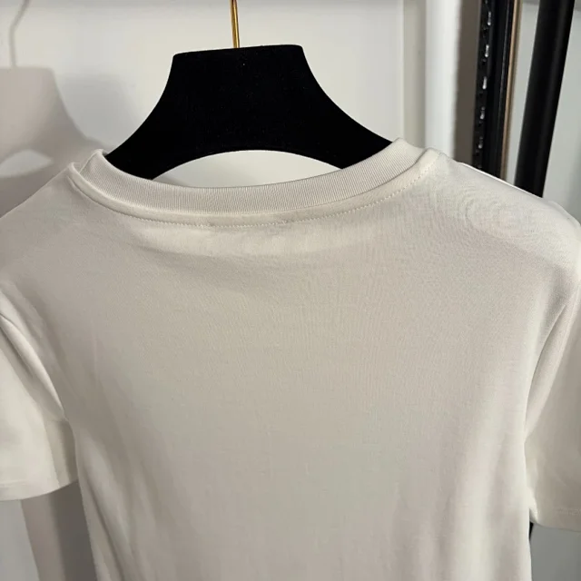 Max Mara T-Shirts Embroidered logo crew-neck short-sleeve T-shirt product detail image 6