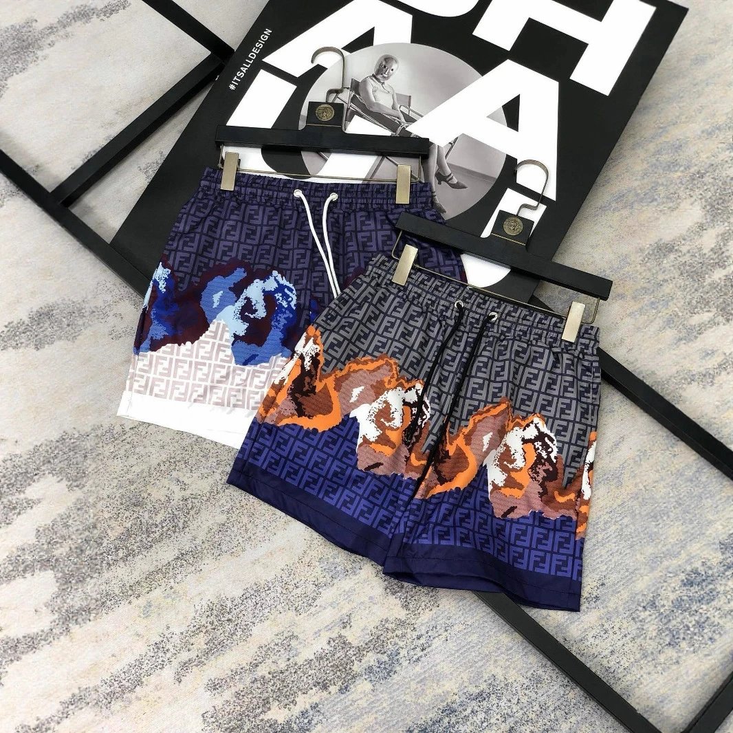 Fendi Logo Print Blu