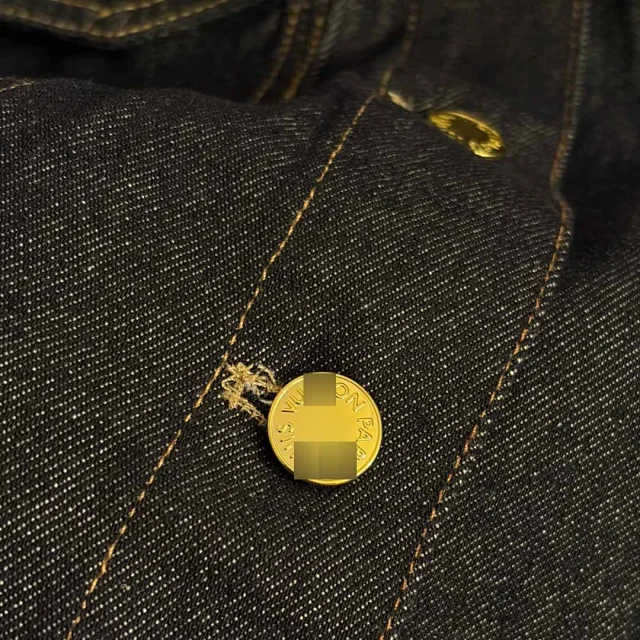 Unbranded Jackets Fitted dark-wash denim jacket with flap chest pockets and gold-tone buttons product detail image 11