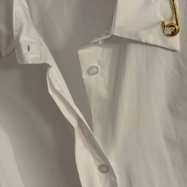 Versace Safety Pin Collar Shirt Brown - 8