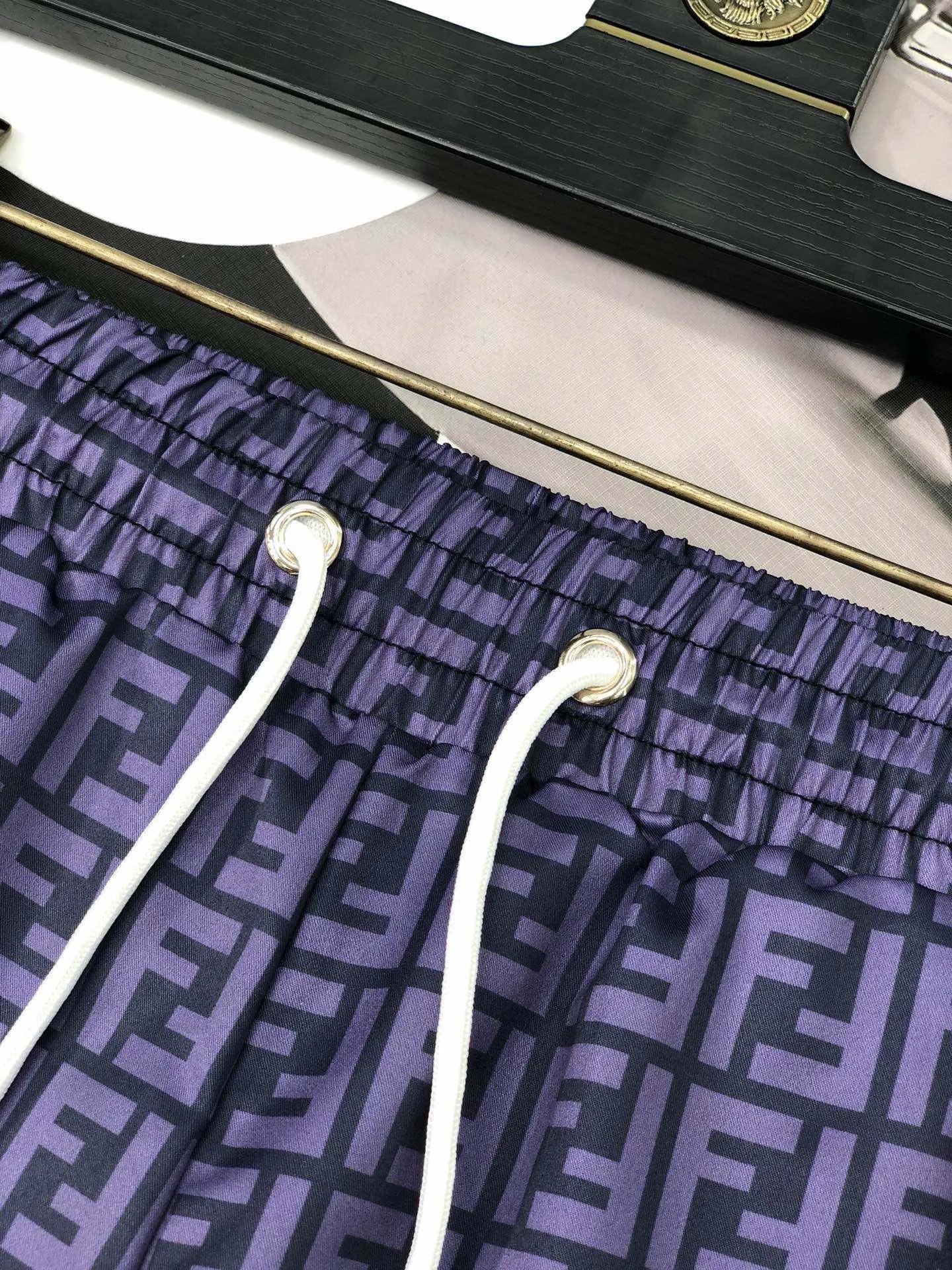 Fendi FF Logo Print Wave Motif Shorts Multicolor - 14
