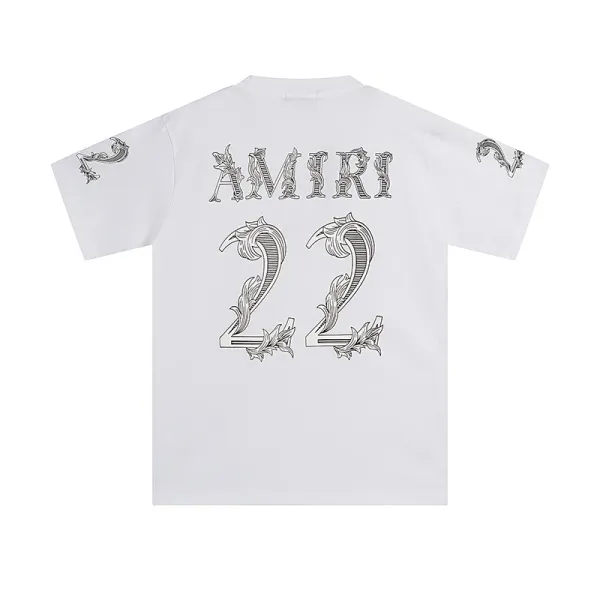 Amiri Number 22 Ornate Print Black T-Shirt - 5