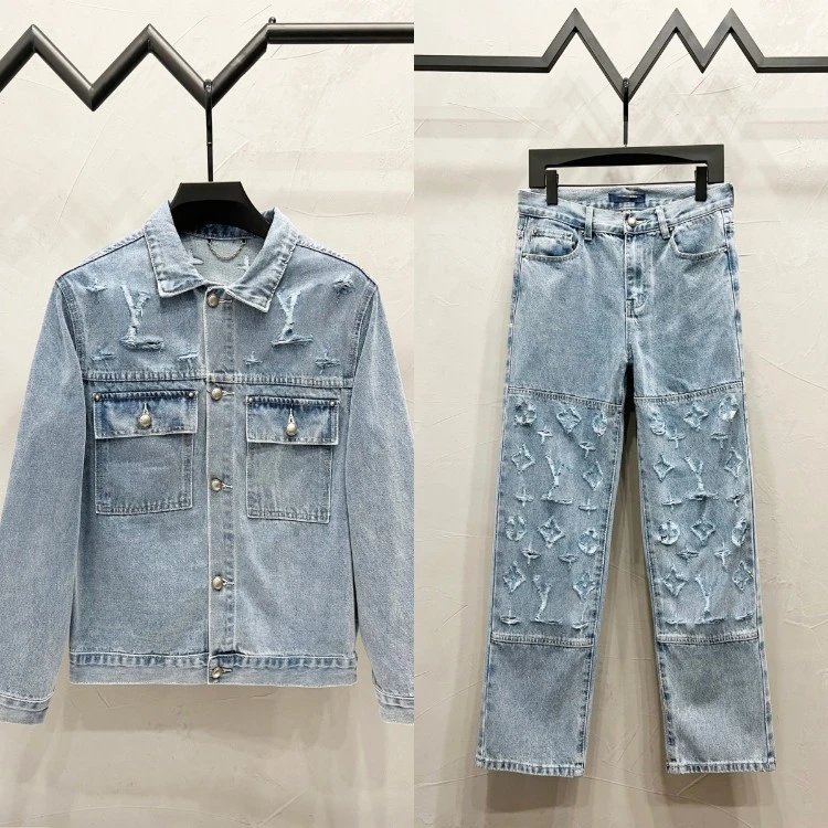 Unbranded Jeans Distressed monogram-pattern denim image 2