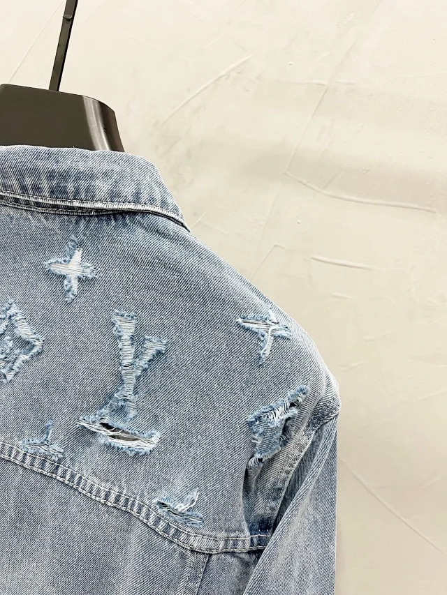 Unbranded Jeans Distressed monogram-pattern denim product detail image 5