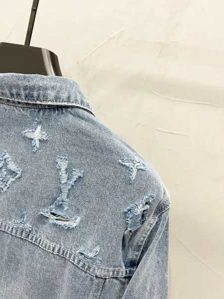 Design Checkerboard Washed Denim Jeans - 6