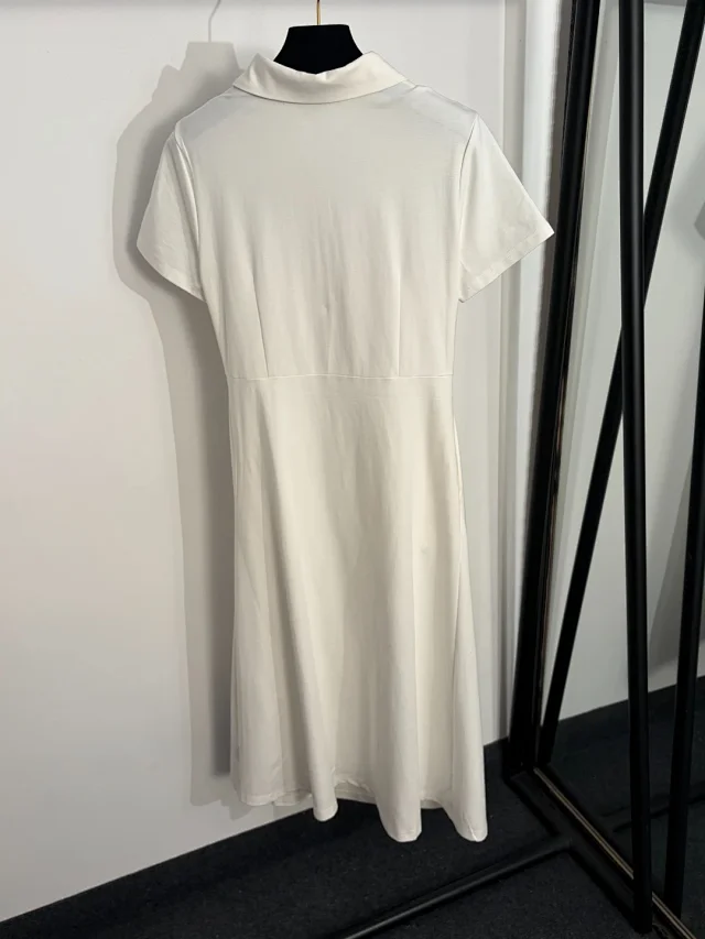 Unbranded Dresses Short-sleeve collared zip-front midi dress with side slit product detail image 3