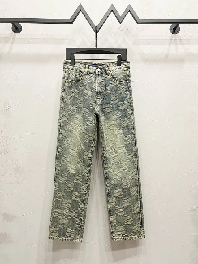 Unbranded Jeans Distressed monogram-pattern denim product detail image 13