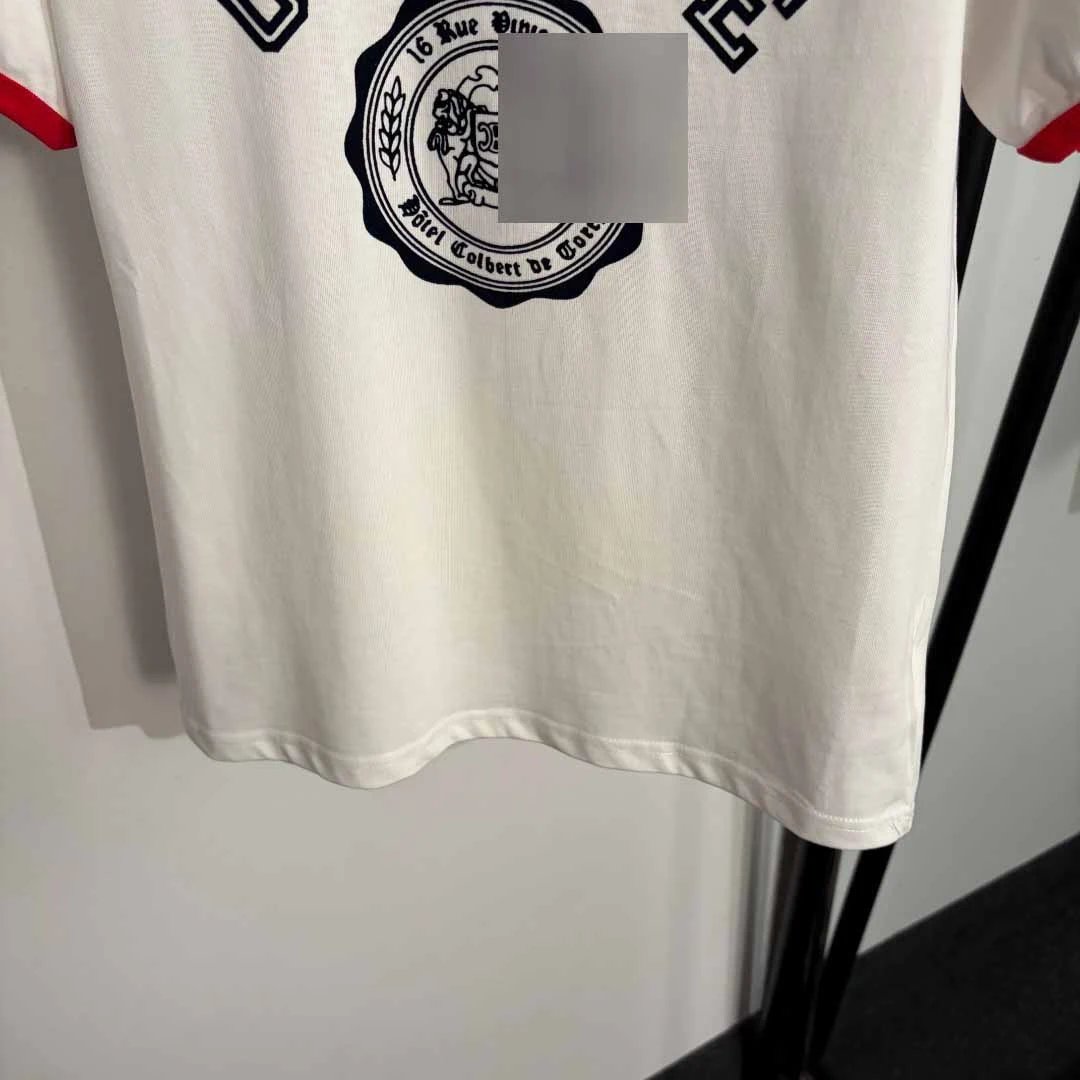 Celine Ringer T-Shirt White with Red Trim - 6