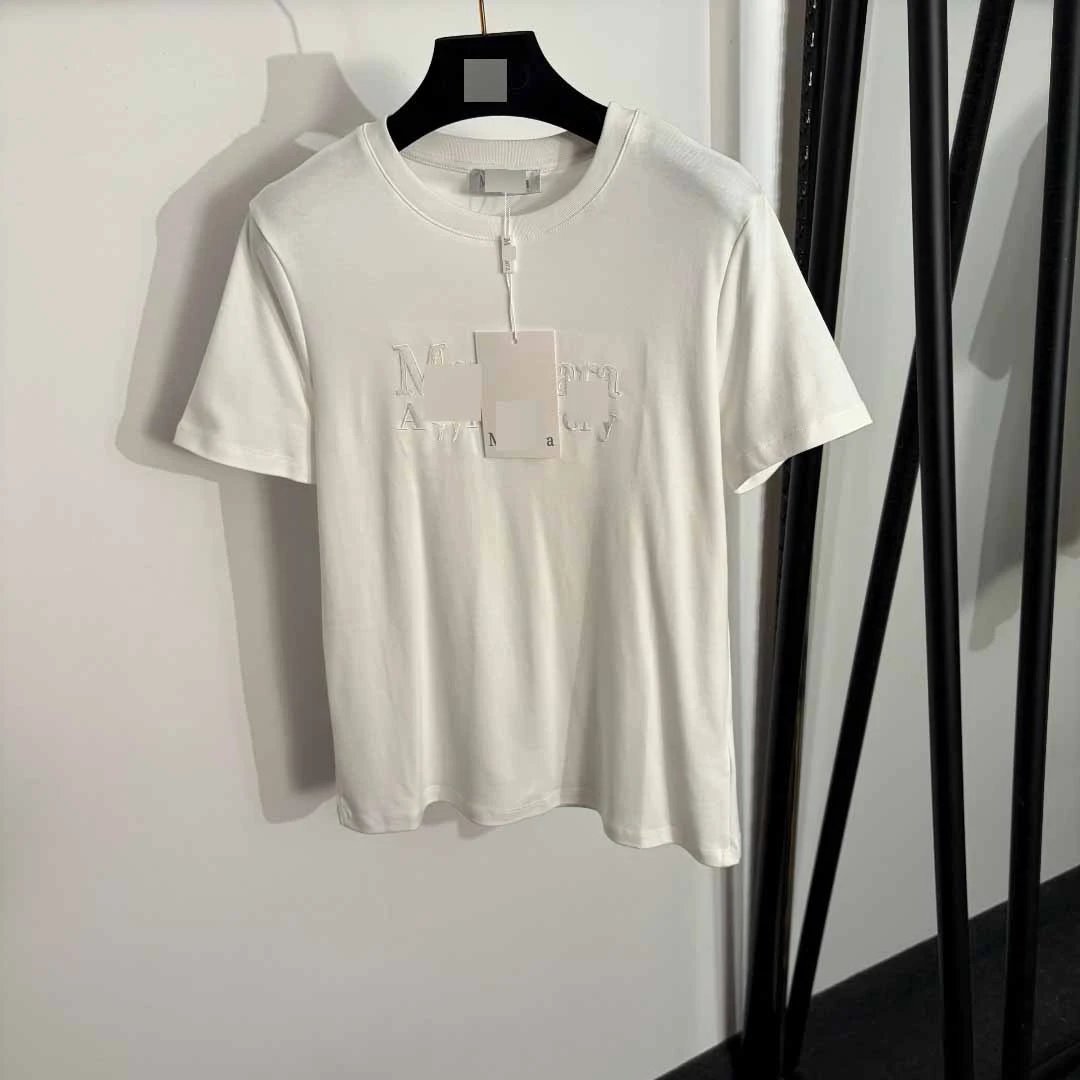 Max Mara T-Shirts Embroidered logo crew-neck short-sleeve T-shirt product image