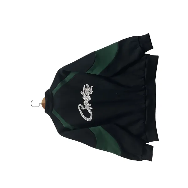 Design Color-Block Bomber Jacket Army Green Outerwear Jacket - 7