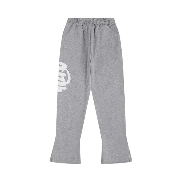Design Graphic Sweatpants Green with Yellow Script Print - 34