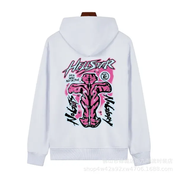 Hellstar Graphic Print White Hoodie - 9