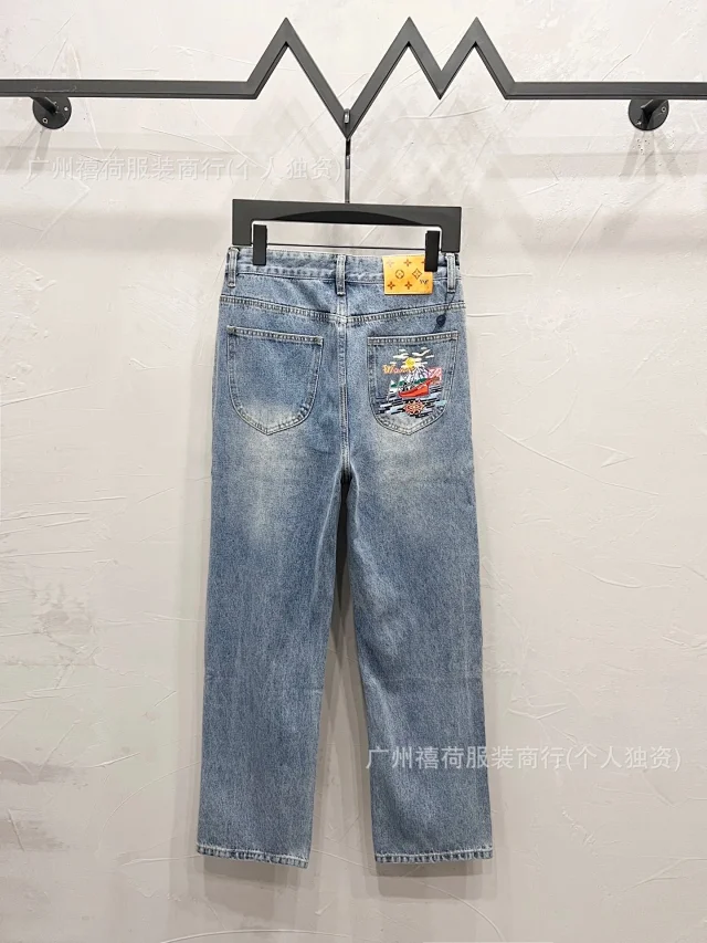 Louis Vuitton Jeans Straight-Leg Graphic Patch product detail image 13
