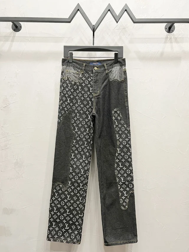 Unbranded Jeans Distressed monogram-pattern denim product detail image 29