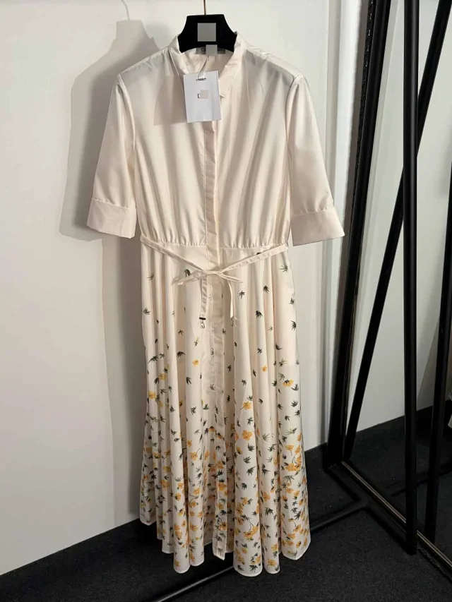 Unbranded Dresses Floral Print Tie-Waist Shirt Dress product detail image 2