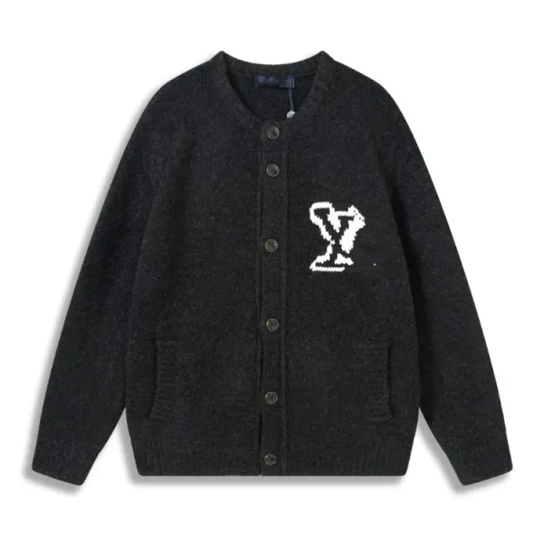 Design Knit Sweater with Pixelated Logo and Sleeve Motifs Gray - 7