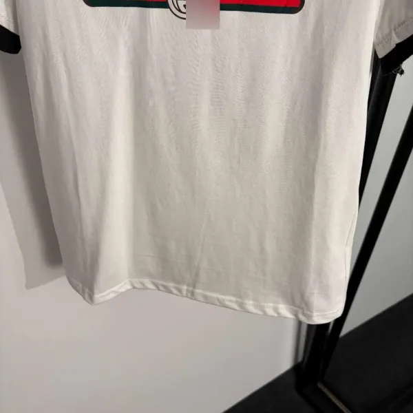 Gucci Logo Print Ruffled Sleeve Red T-Shirt - 7