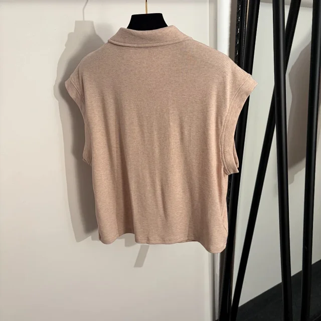 Unbranded Matching Sets Knitted polo top and drawstring wide-leg trousers set product detail image 4