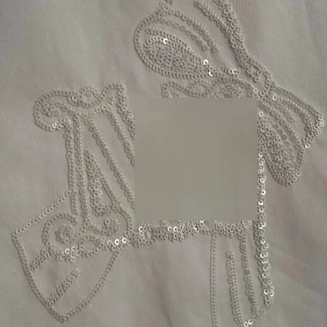 Unbranded T-Shirts Sequin-embroidered graphic crew-neck short-sleeve T-shirt product detail image 6