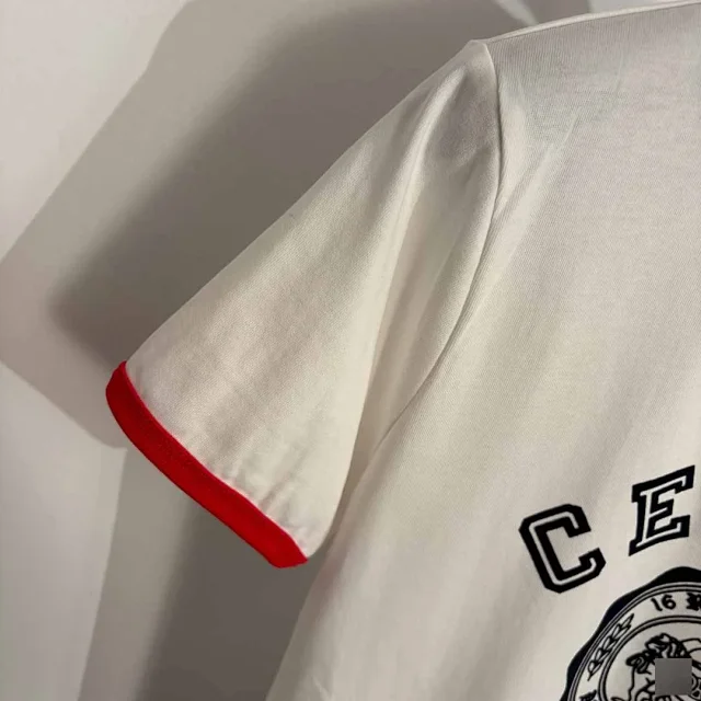 Celine T-Shirts Ringer T-Shirt with Crest Graphic product detail image 6