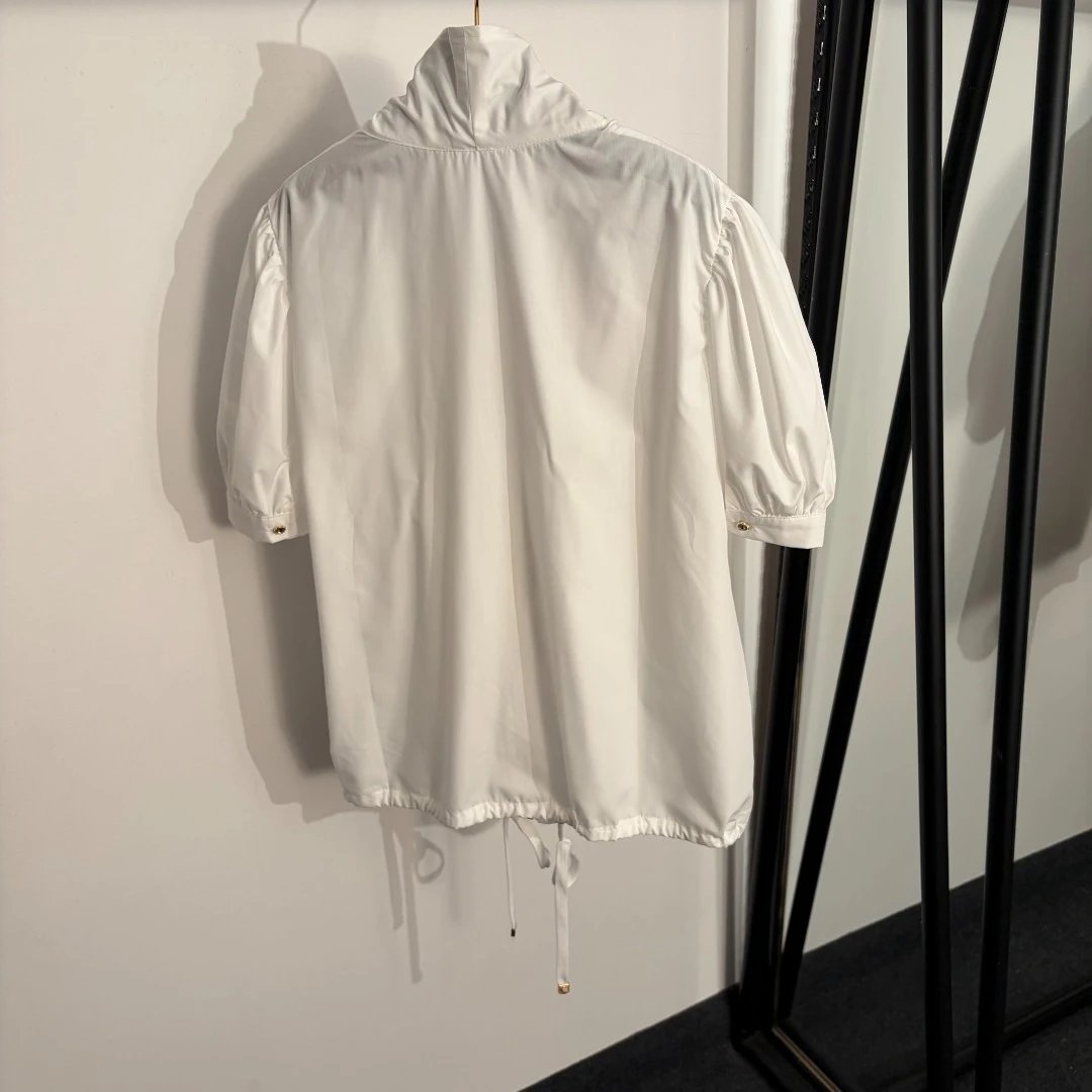 Design Oversized Hooded Windbreaker White Outerwear - 6