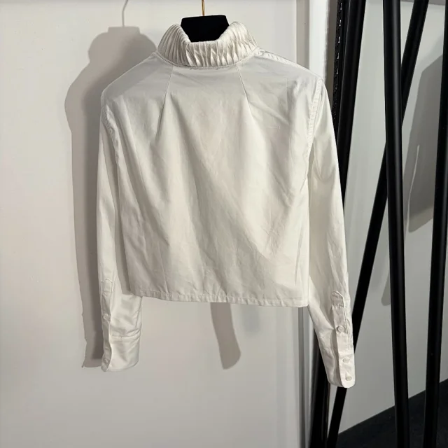 Unbranded Shirts Pleated Stand-Collar Long-Sleeve Shirt product detail image 3
