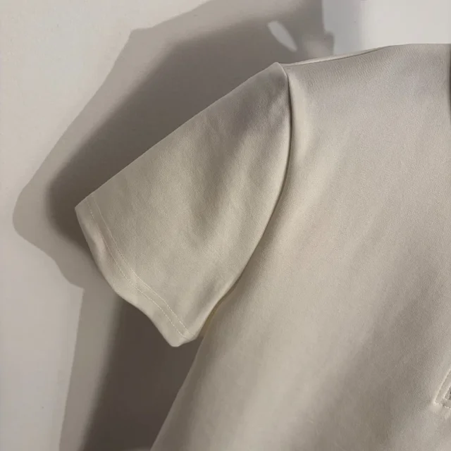 Prada T-Shirts Short-Sleeve Half-Zip Triangle-Plaque T-Shirt product detail image 6