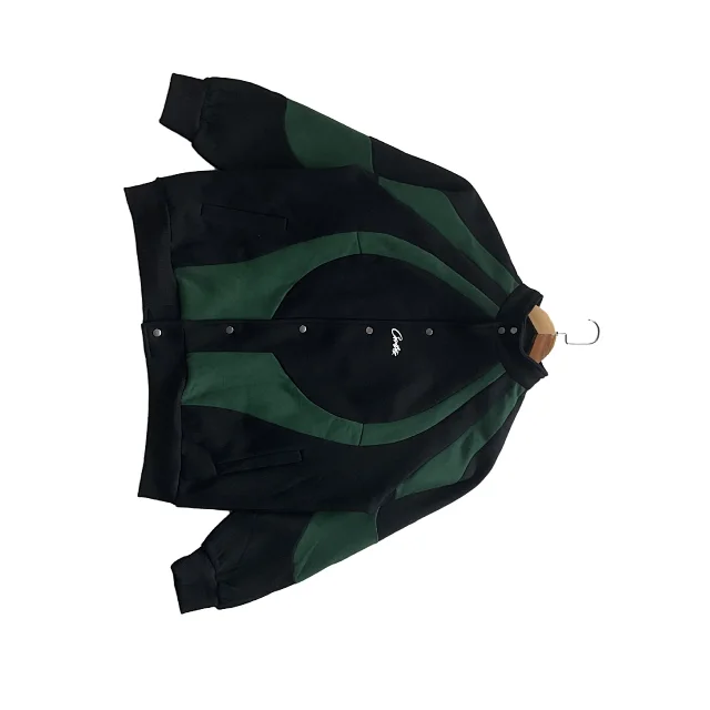 Unbranded Jackets Color-block curved-panel snap-front jacket product detail image 11
