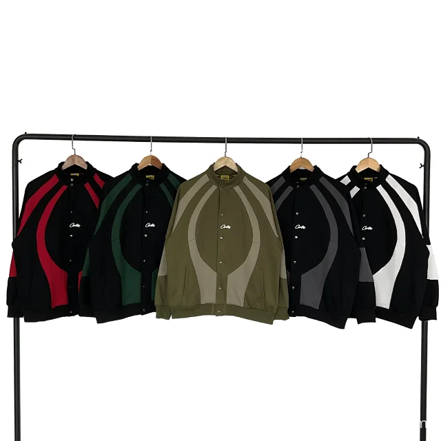 Unbranded Jackets Color-block curved-panel snap-front jacket product detail image 3