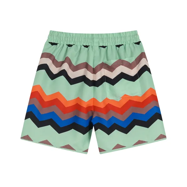 Rhude Zigzag Print Swim Trunks Light Blue Shorts - 6