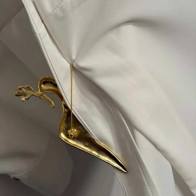 Unbranded Shirts Long-sleeve collared shirt with metal dove ornament product detail image 7